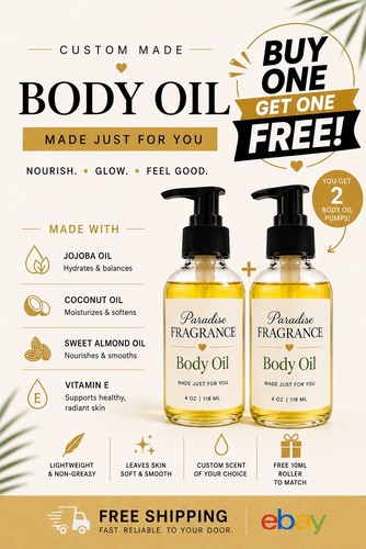 Custom body oil pack - pack, 4oz